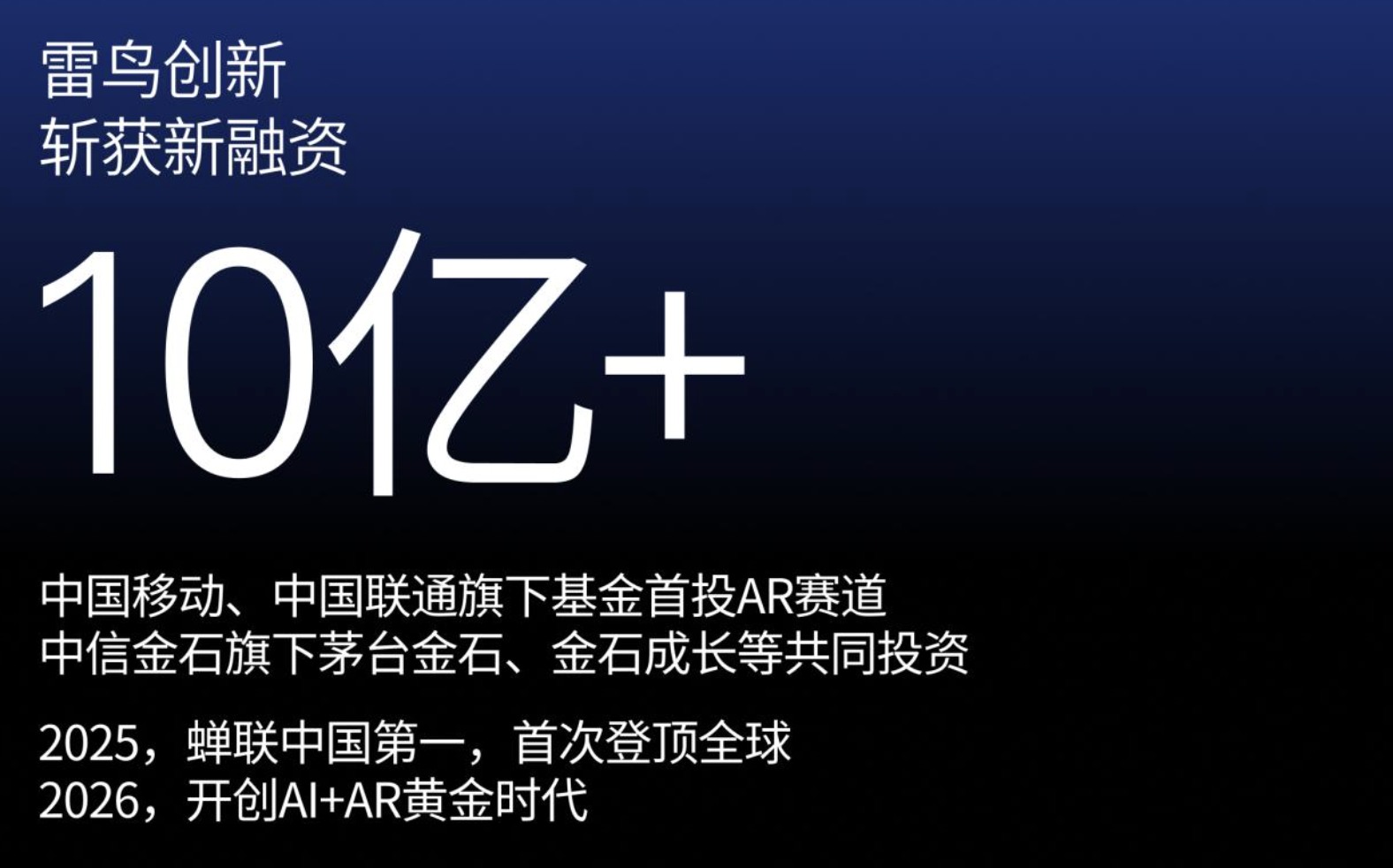 雷鸟创新完成超10亿新融资，首款eSIM AR眼镜亮相CES 2026